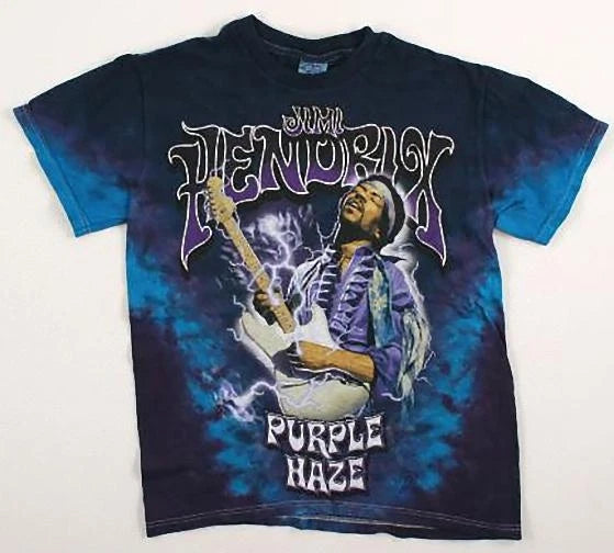 JIMI HENDRIX-PURPLE HAZE LIGHTNING-TIE DYE T-SHIRT  Sz XXL,3X Stratocaster RARE