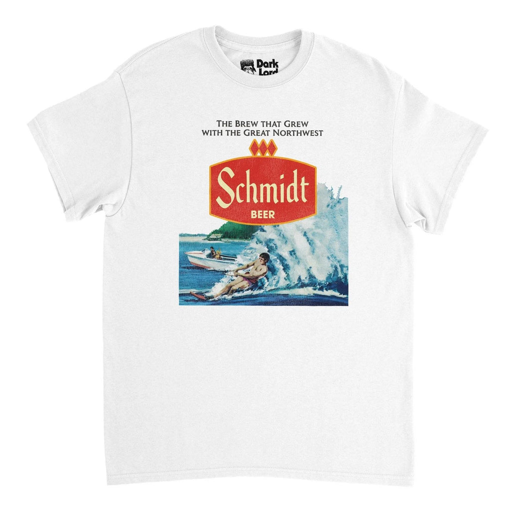 Retro Defunct Schmidt Beer Waterskiing T-Shirt
