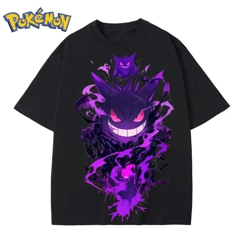 Anime Gengar Cotton T-Shirt Pokehead Graphic Print TEE
