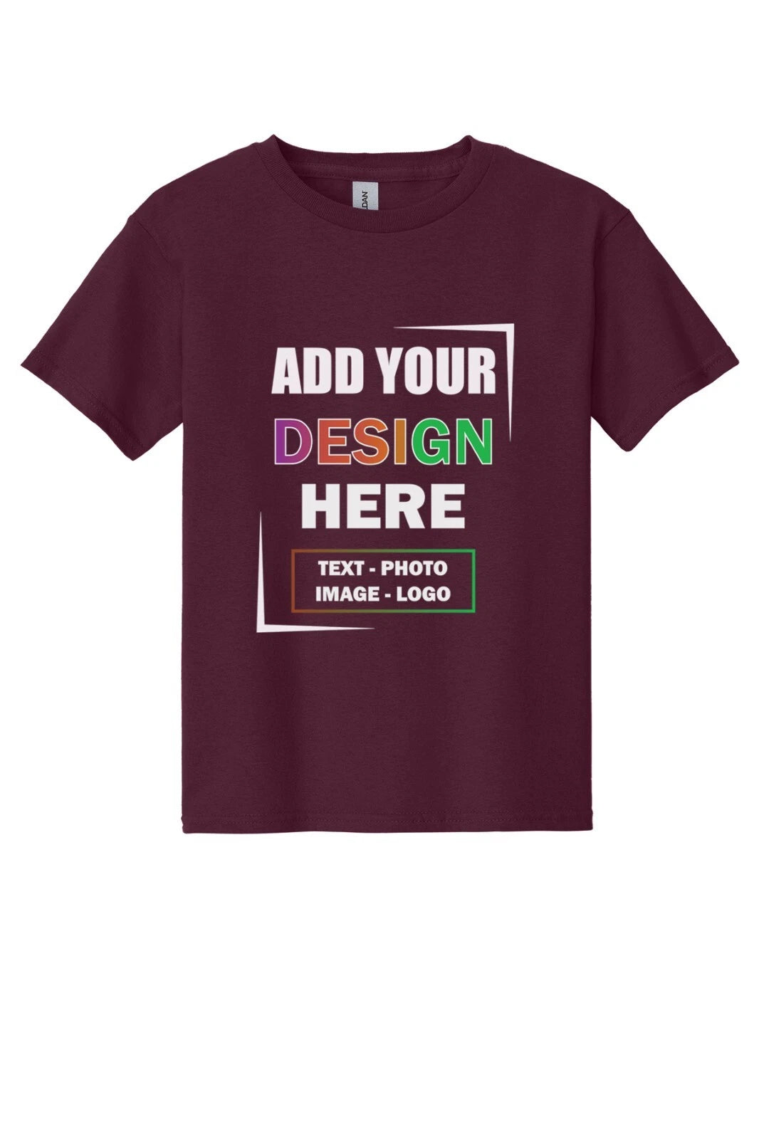 Personalized Custom Gildan Youth Heavy Cotton Kid's T-Shirt USA Gift Tee
