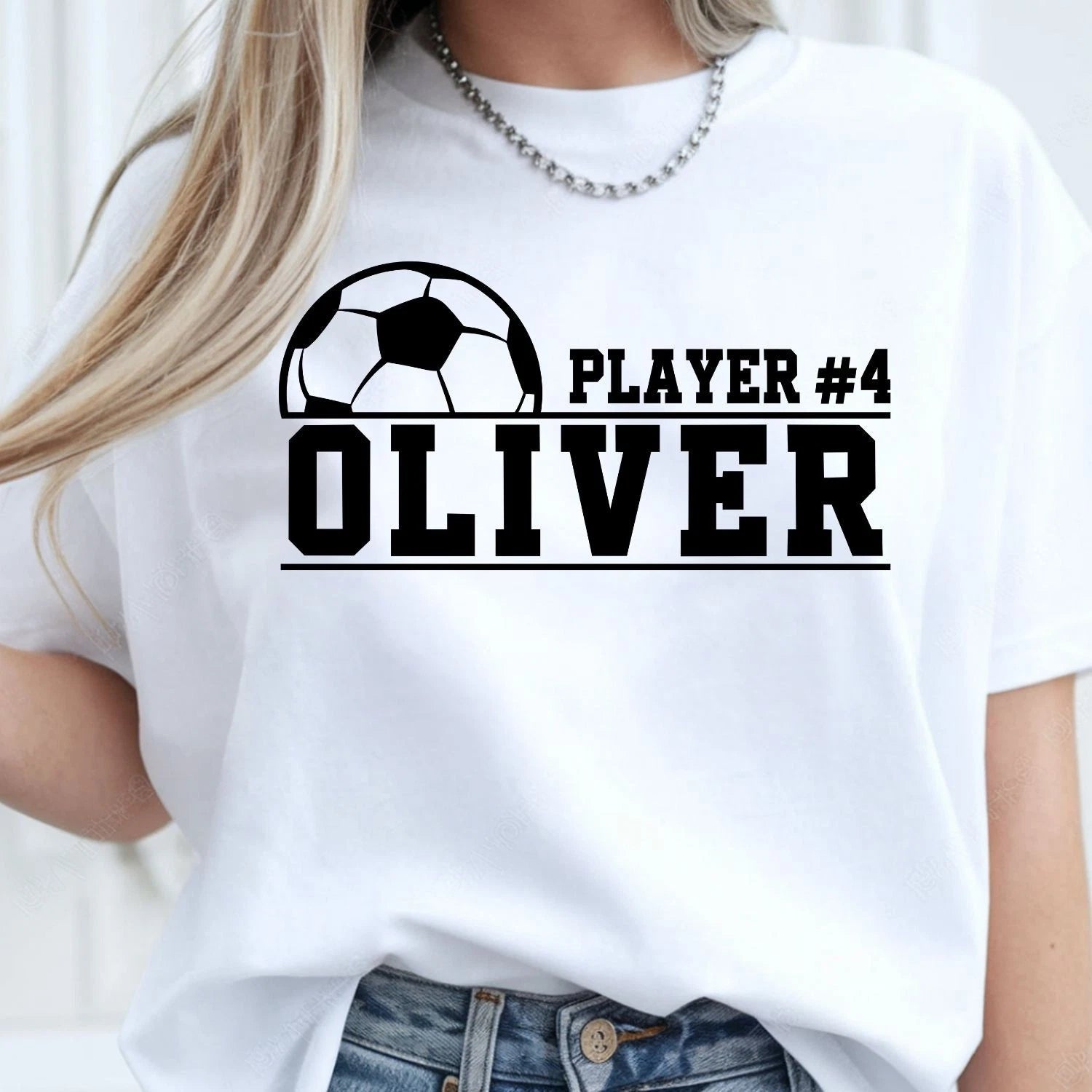 Personalised Football Shirt Custom Name Number Sports Fan Unisex Tee Xmas Tops