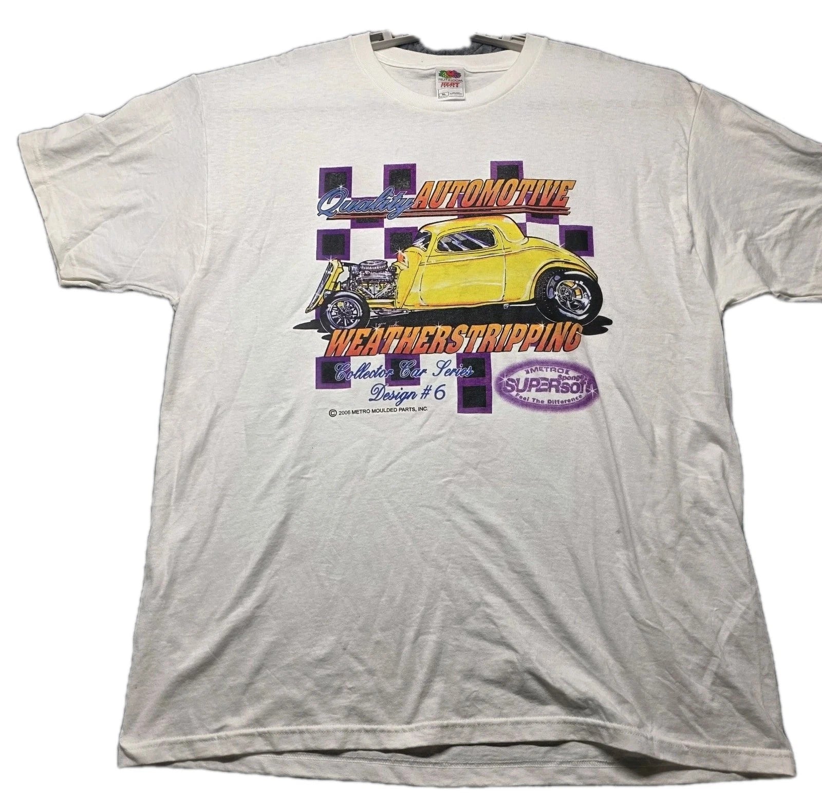 VTG 2006 Metro Moulded Parts Hot Rod Car Show T-Shirt Men’s XL White Graphic Tee