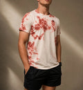 Rabbit UPF Tee SS Men's Medium Pink and White Custom Tie Dye