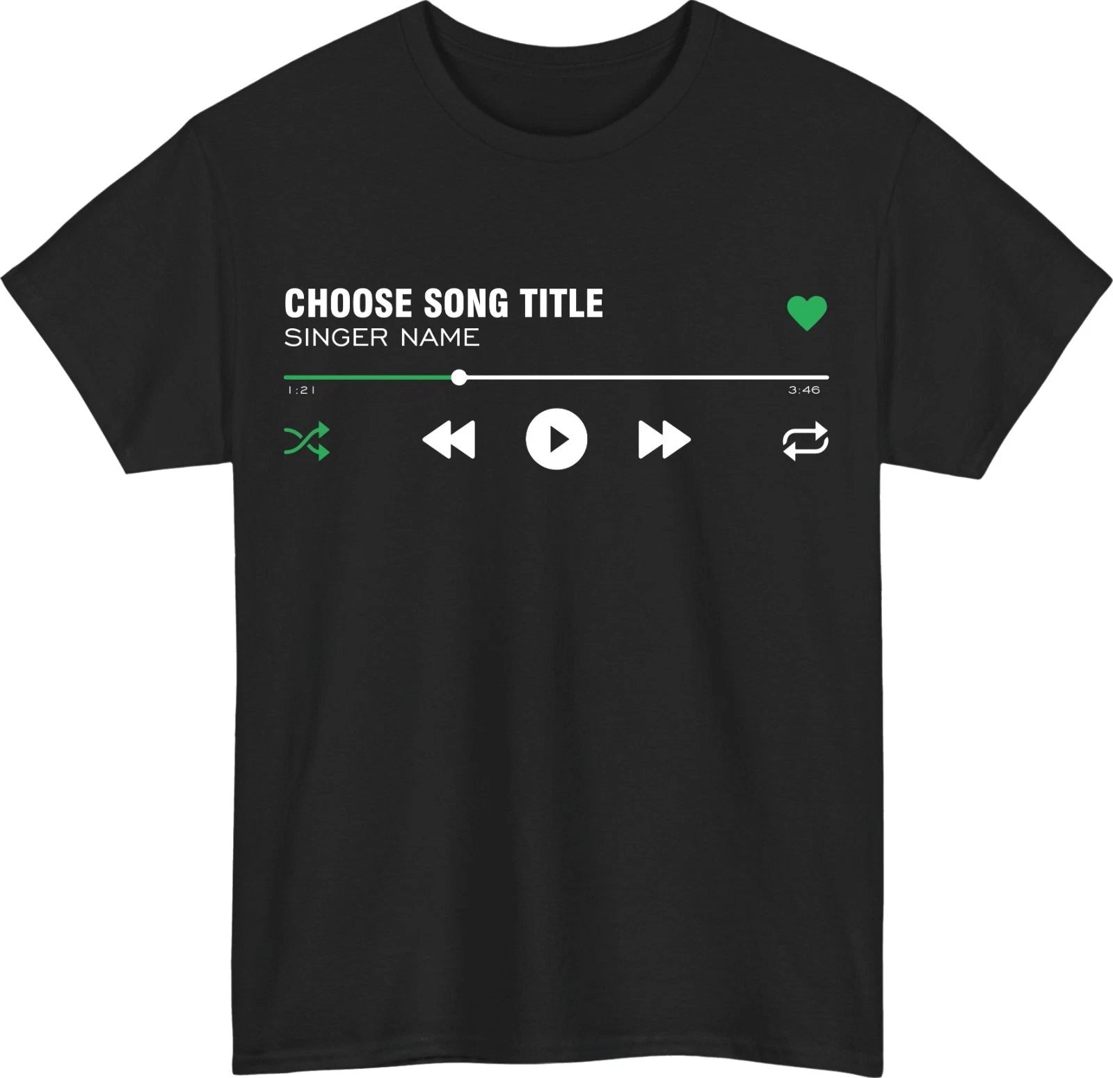 Custom Band Merch Style T-Shirt - Your Favourite Song & Artist Unisex Tee