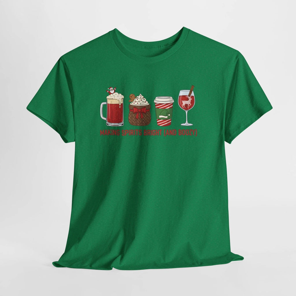🎅 Funny Christmas Drinking TShirt Santa Reindeer Beer Wine Holiday Tee Boozy
