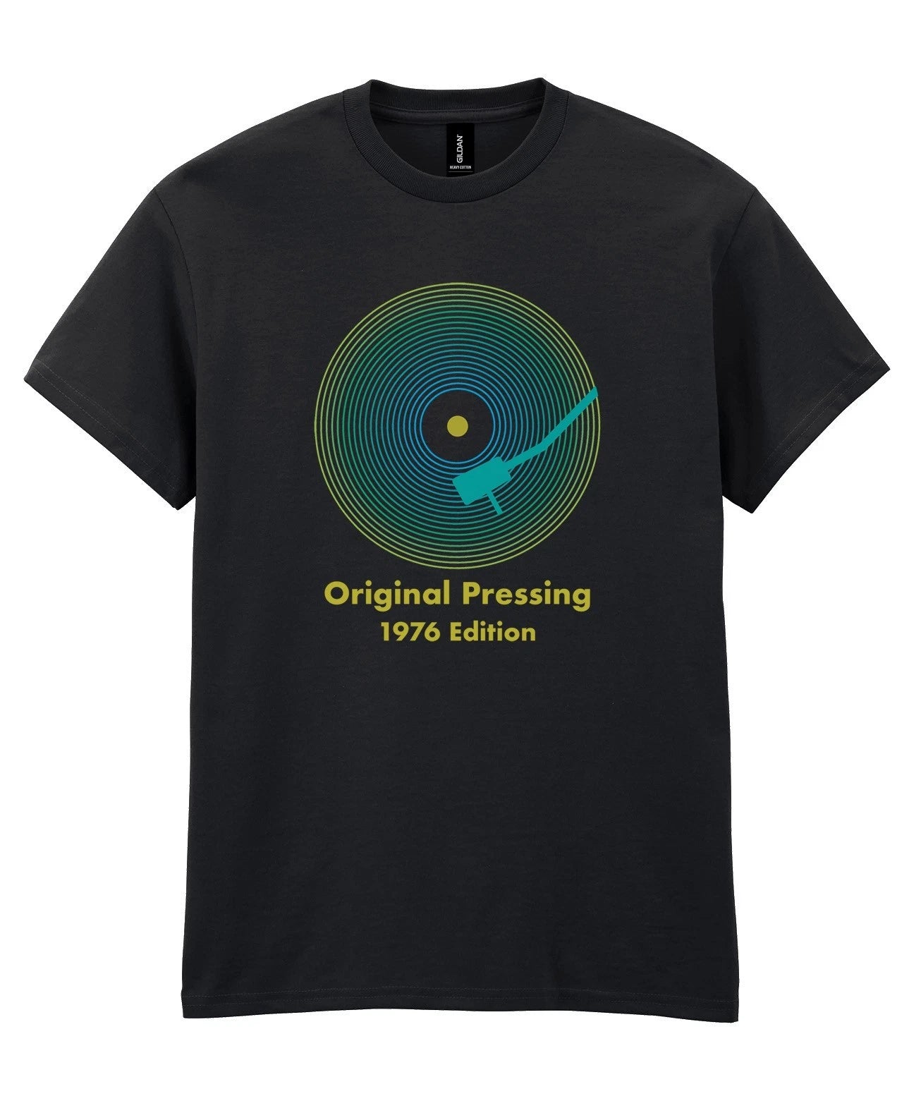 Mens 50th Birthday Vinyl Record T-Shirt LP Original Pressing 50 Born In 1976