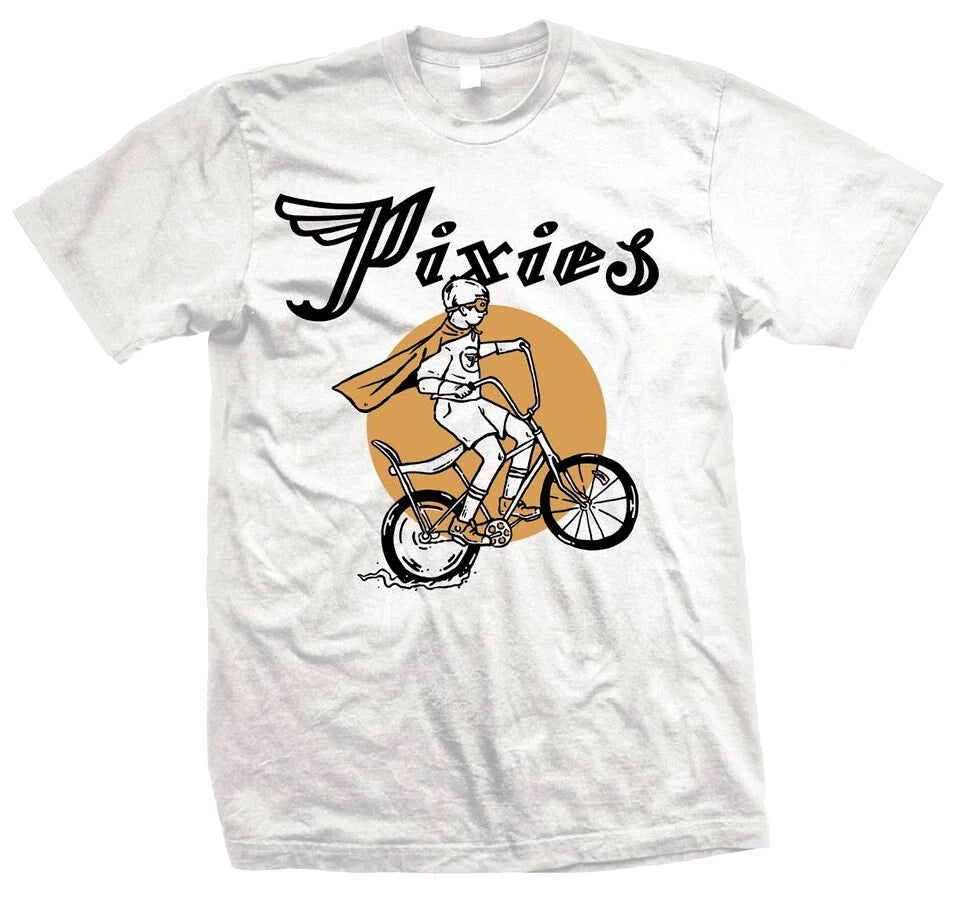 New Authentic Pixies Tony Bike Lightweight Band White T-Shirt (SML-2XL)