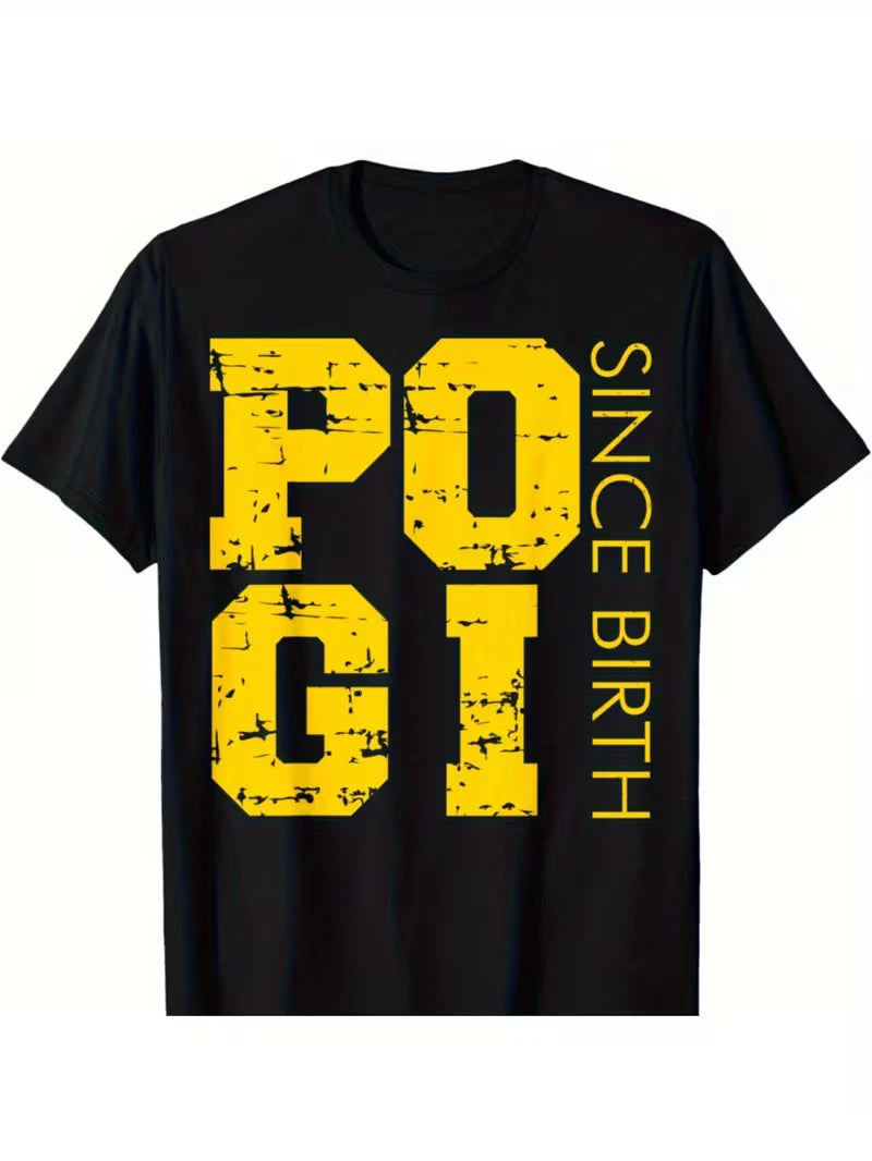 Funny Filipino 'Pinoy Pogi Since Birth' Men's Cotton T-Shirt - Black with Bold Y