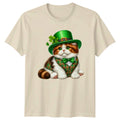 Cute Cat Wearing Green Leprechaun T-Shirt St Patricks Day Irish Novelty