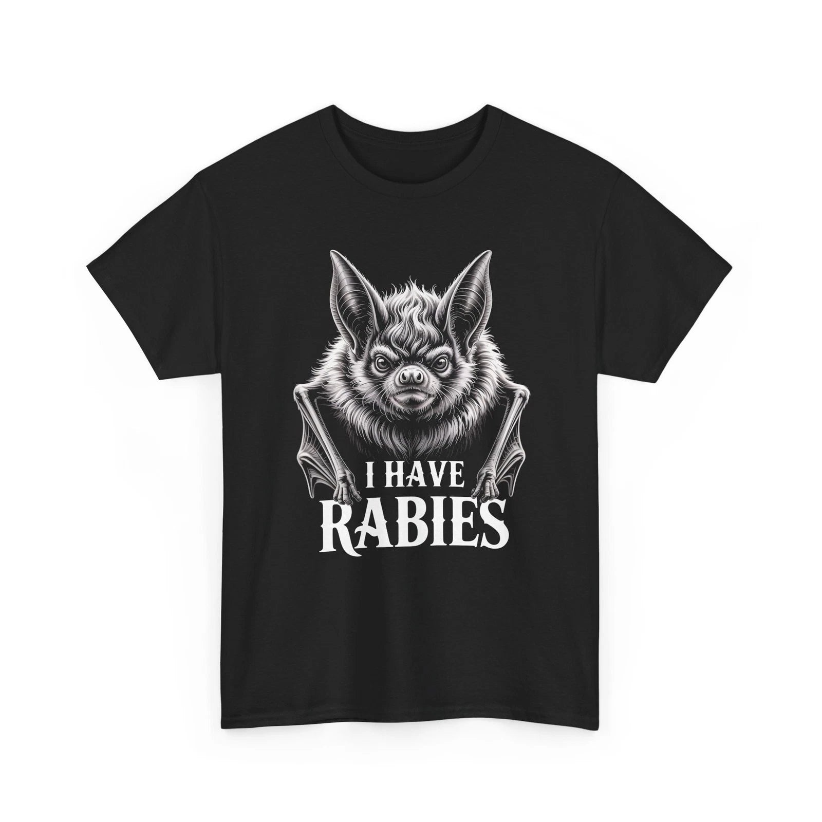I Have Rabies Shirt Funny Sarcastic Bat Graphic Gothic Horror Halloween Gift Tee