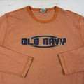 Vintage Old Navy Thermal Shirt Adult XL Orange Spellout Grunge Hipster Y2K