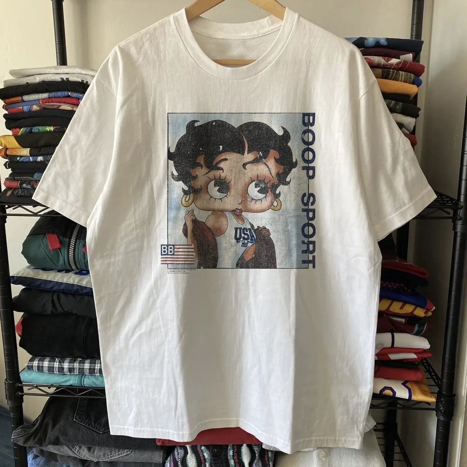 90s Betty Boop Sport Promo T-Shirt White S