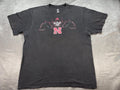 Nebraska Cornhuskers Football Skull Fashionably Faded Y2K Shirt Shoulder pads