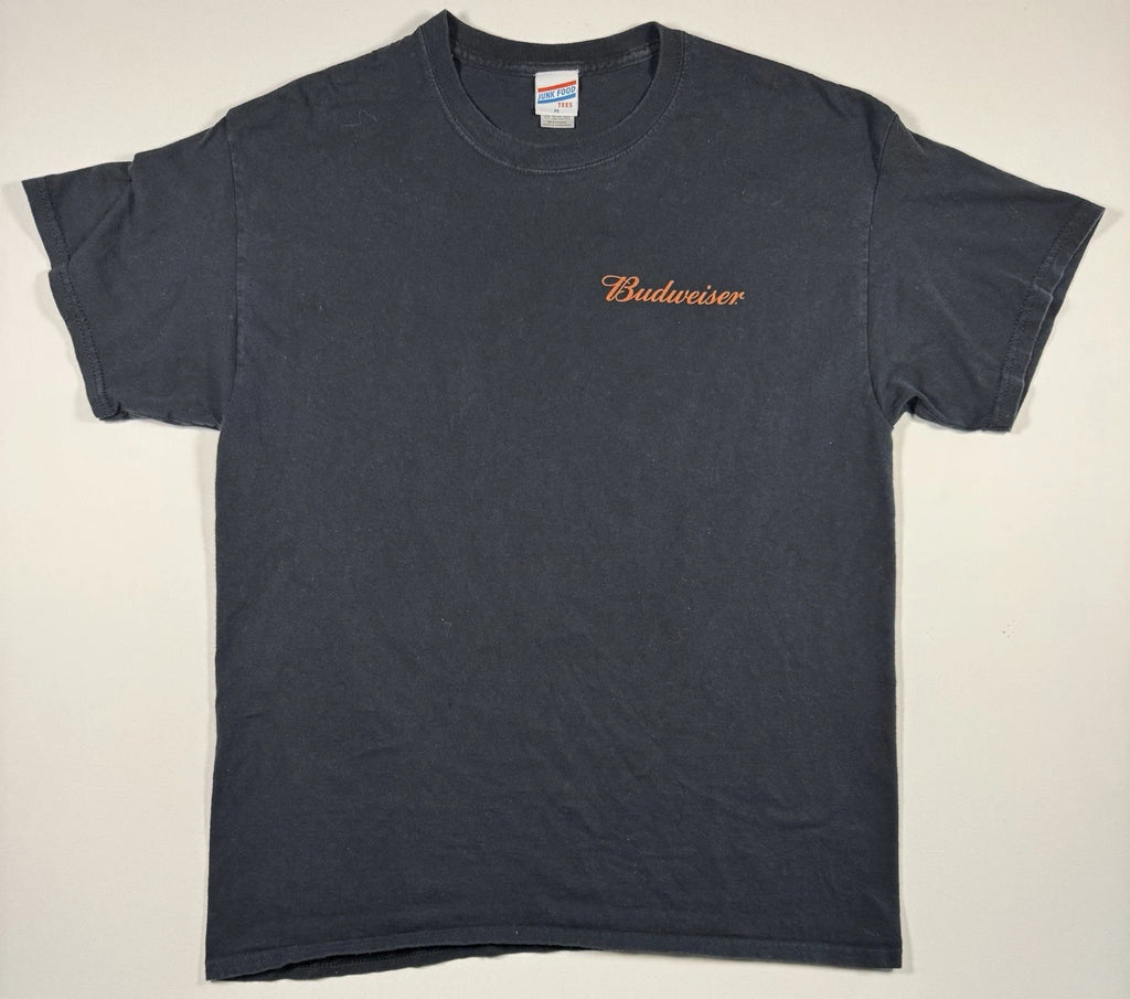 Budweiser Beer T-Shirt Men’s Medium Black Junk Food Tees Logo USA