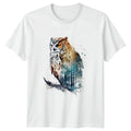 Owl Forest Watercolor T-Shirt Wildlife Nature Gift For Him And Her