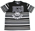 Ecko Unltd Shirt Mens 3XL Gray Striped Big Logo Rhino Y2K Skater Streetwear