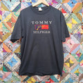 Vintage Y2K Tommy Hilifger Embroidred Black T Shirt Size XL