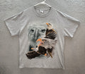 Vintage Gildan Shirt Adult Large Gray Eagle Nature Biker Grunge Skater 90s Y2K