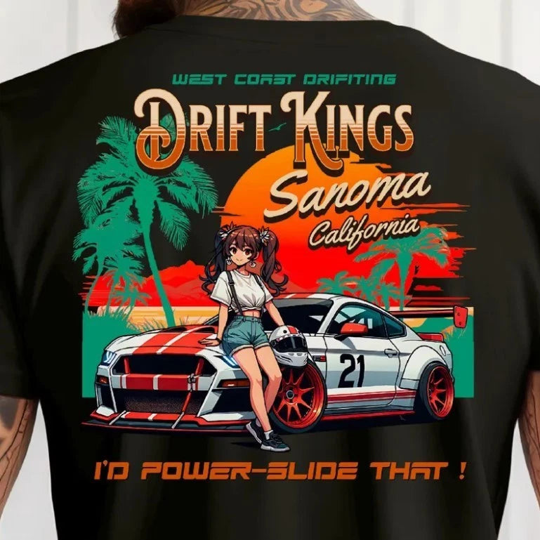 JDM Mustang Drift Racing Shirt: Anime Girl Racer