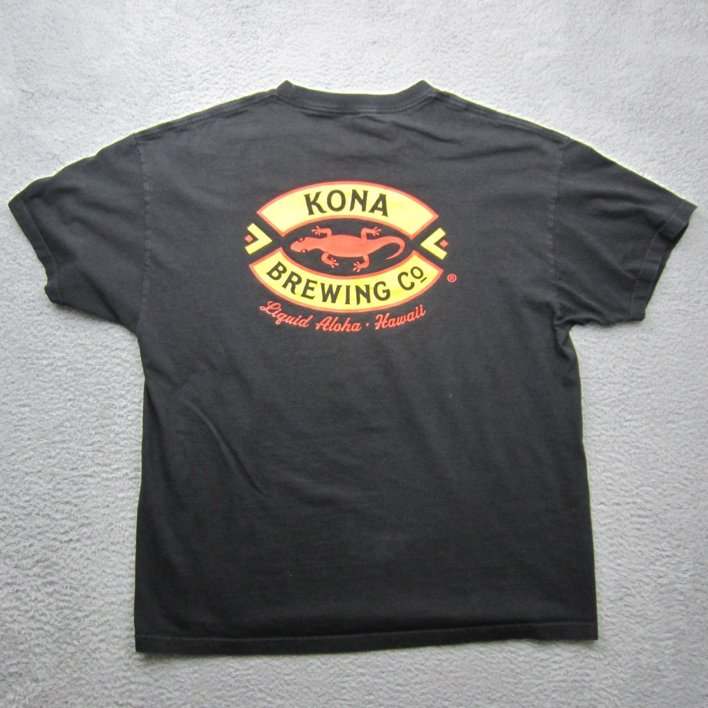 Kona Brewing Shirt Mens 2XL Black Beer Aloha Hawaii Island Drink Surf