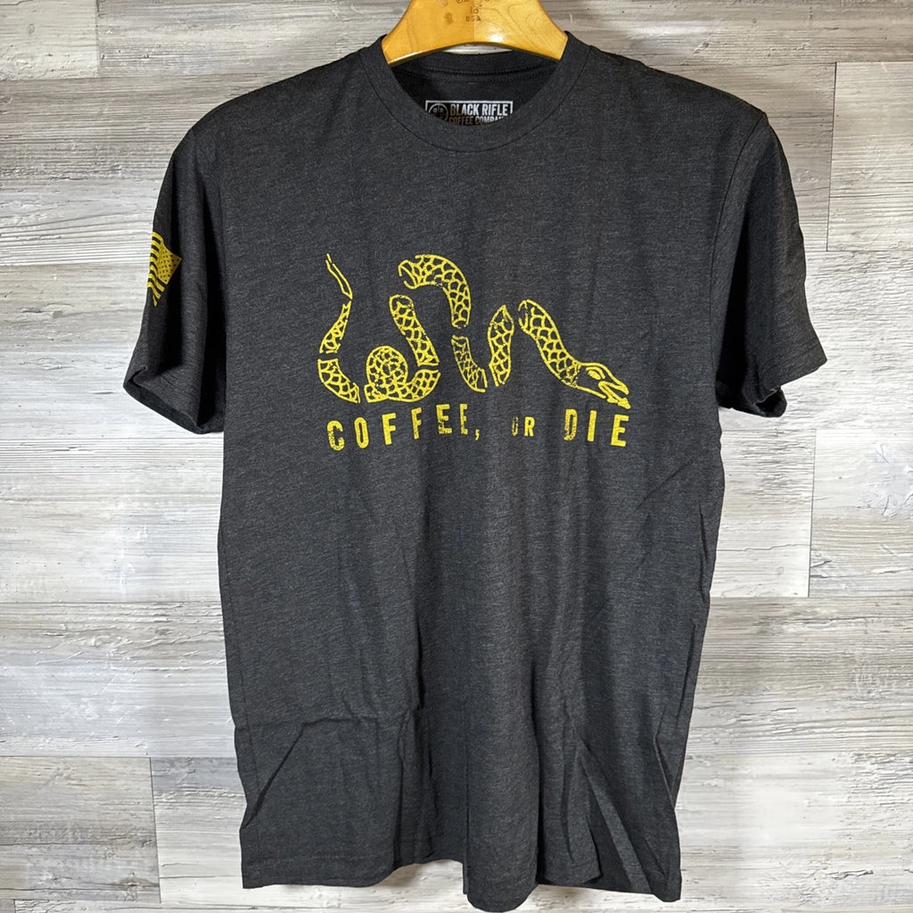 Black Rifle Coffee Company Coffee or Die T-Shirt Snake Black Military Men’s MED