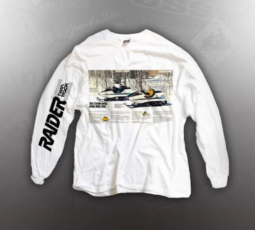 VINTAGE RAIDER TWIN TRACK SNOWMOBILE TEE-SHIRT LIKE NOS
