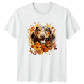 Cute Fall Dachshund Watercolor Womens T-Shirt Dachshund Birthday Gift For Her