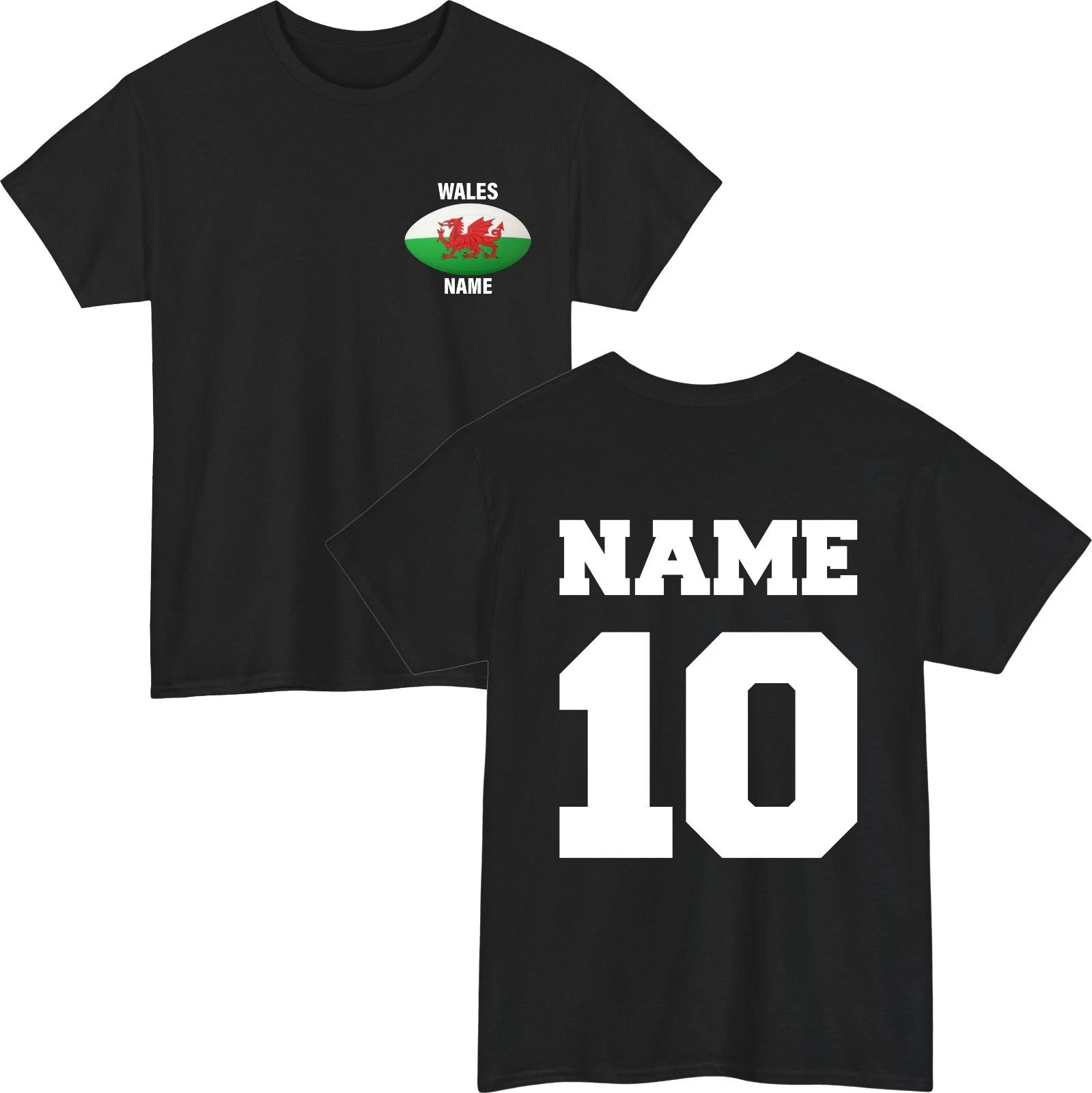 Personalised Wales Rugby T-Shirt | Custom Name Number | 6 Nations Fan Gift Top