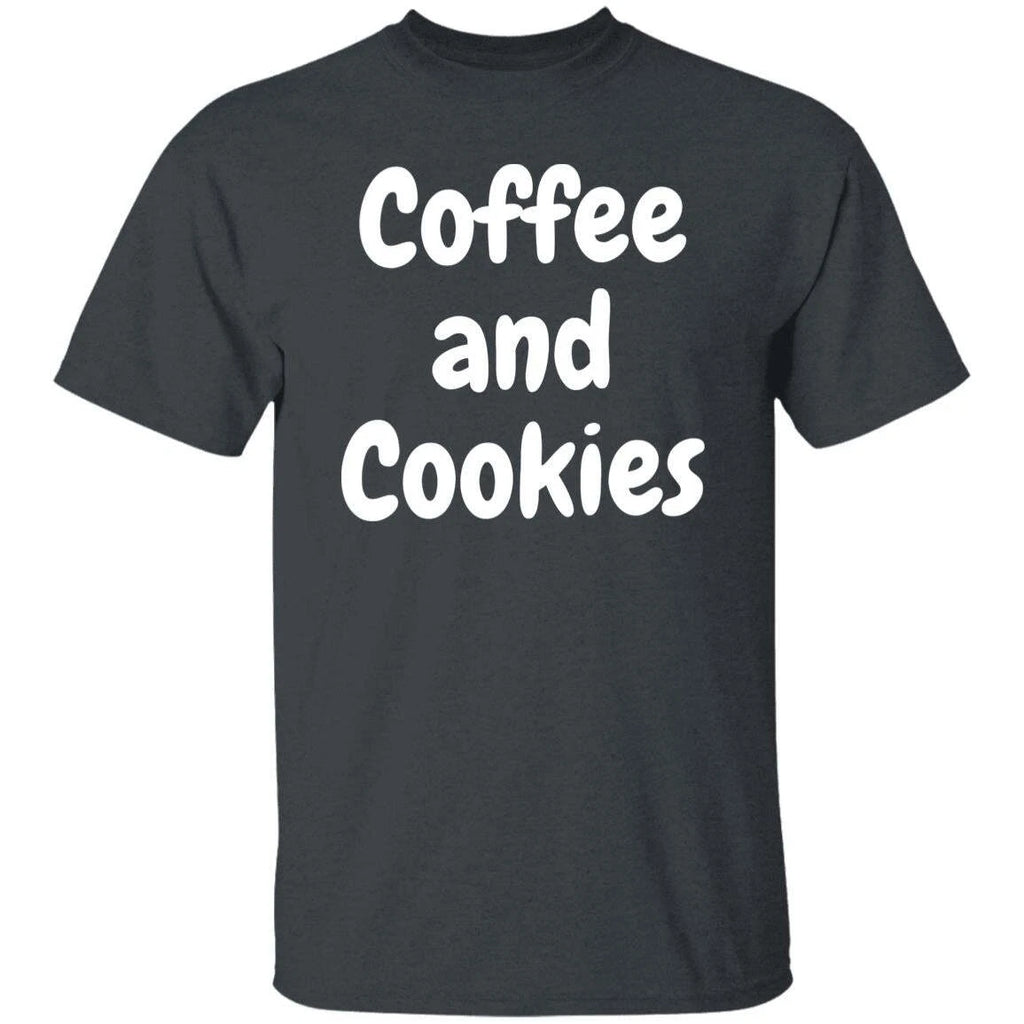 Coffee and Cookies Unisex Tshirt baker cookie lover Black Dark Heather Navy