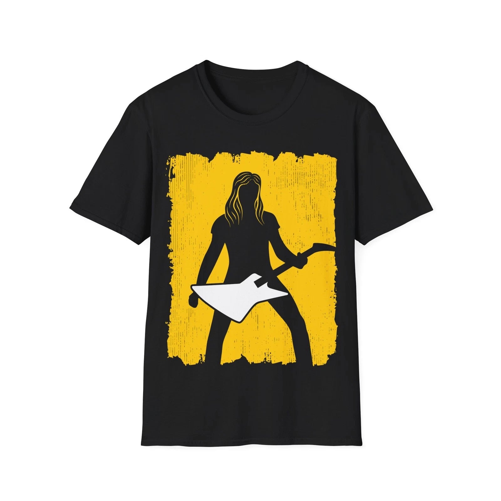 Guitarist T-Shirt, Graffiti Style Design, Graphic Music Tee, Regular Fit Top