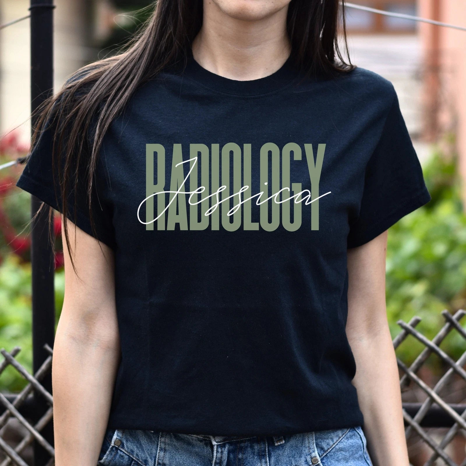 Radiology T-Shirt gift Rad tech Radiographer Customized Unisex tee Black Navy Da