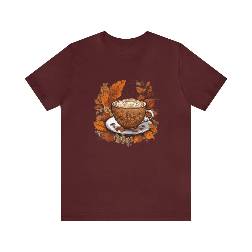 Autumn fall cappuccino coffee peaceful design gift for latte lover barista shirt