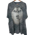 The Mountain Husky Graphic T-Shirt Mens 3XL Grey Tie Dye Distress Grunge Outdoor