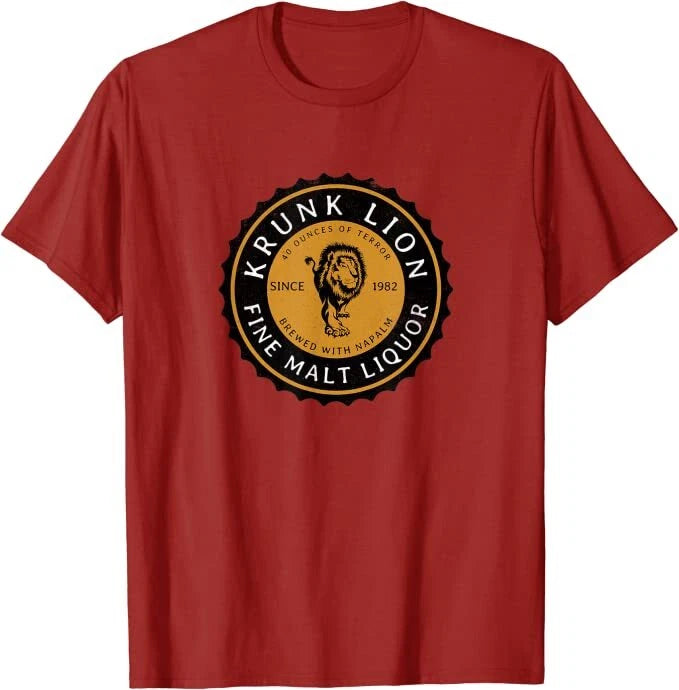 Retro Krunk Lion Fine Malt Liquor “Brewed with Napalm” T-Shirt *NEW 10 Colors*