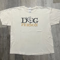 VTG Dog Person T Shirt Y2K Gildan White Animal Lover Cartoon Puppy Graphic 00s