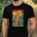 Mens Giraffe Anime Style Print Cotton T-Shirt Size XS to 5XL