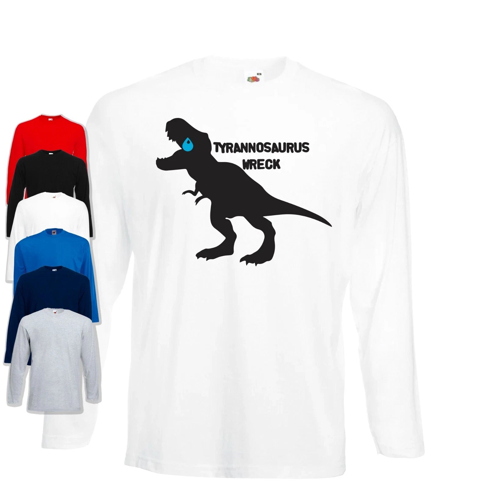 Tyrannosaurus Wreck Long Sleeve T-Shirt | Funny | Dad | Kids | Joke