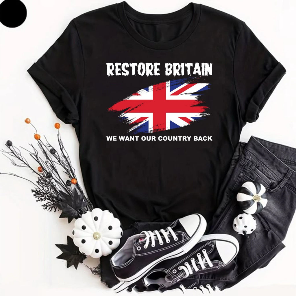 Restore Britain T Shirt Rupert Lowe Politics Patriot British Anti Labour Shirt