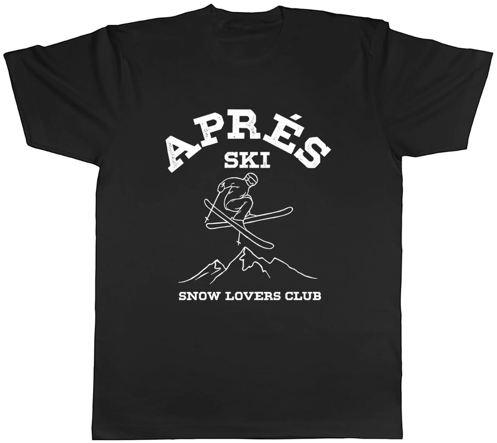 Apres Ski Mens T-Shirt Snow Lovers Club Skiing Tee Gift
