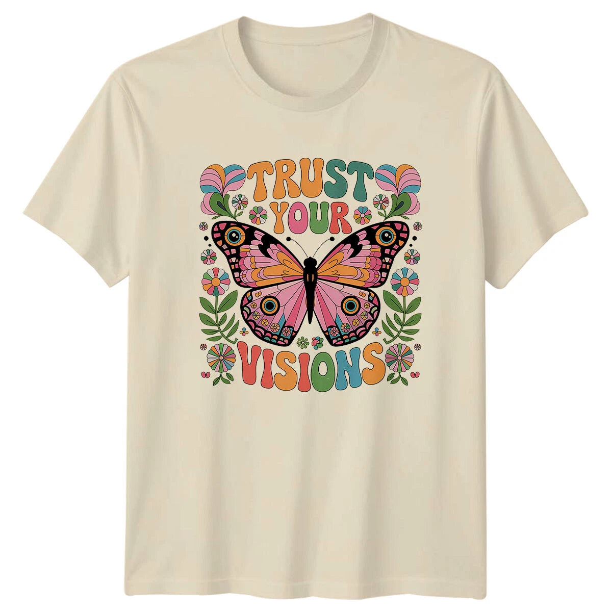 Trust Your Visions Butterfly Vintage Retro Boho Graphic T-Shirt