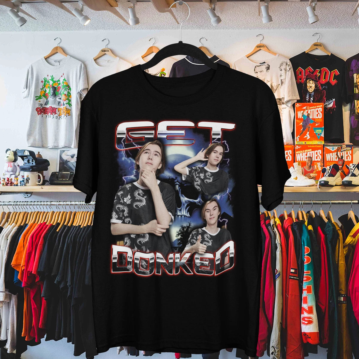 CS2 Donk "Get Donked" T-Shirt – Team Spirit - CS 1.6 Esports 90s Bootleg T-Shirt