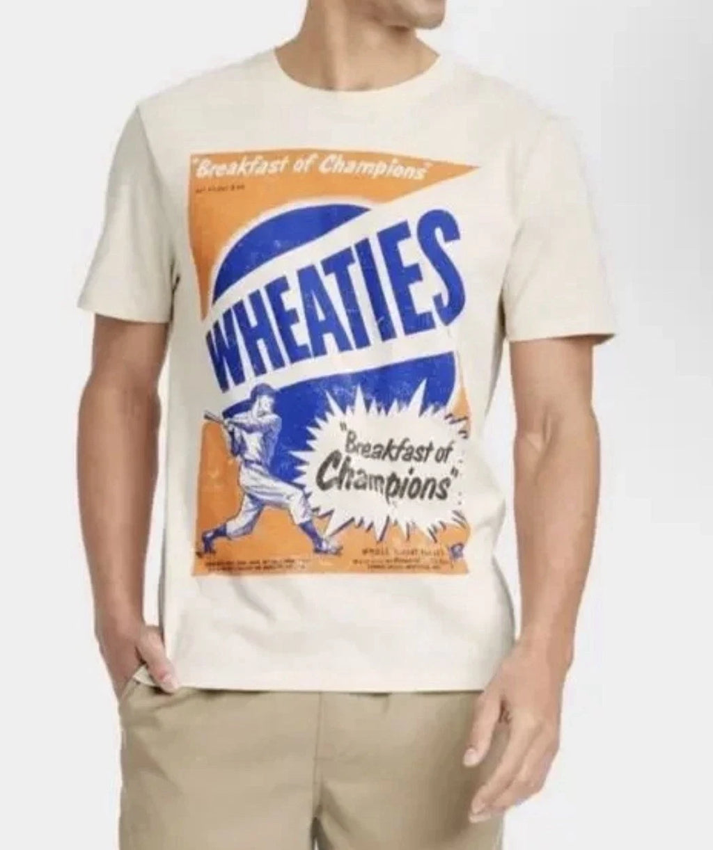 Wheaties Breakfast of Champions Baseball Graphic Cereal Tee T Shirt Mens XL