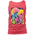 Pop Art Yorkie Dog Neon Rainbow Dog Face Tank Top