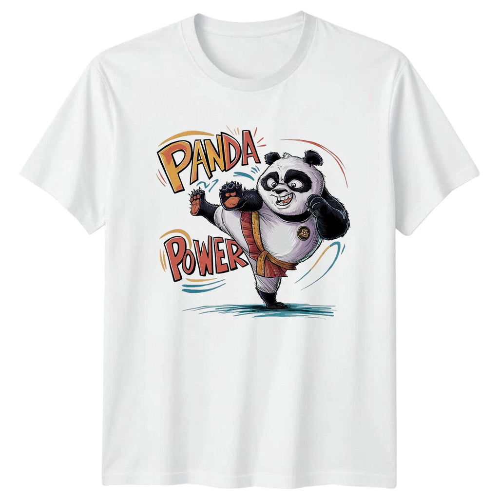 Panda Power Animal Pun Funny Kung Fu Panda Cartoon Graphic Men Women T-Shirt