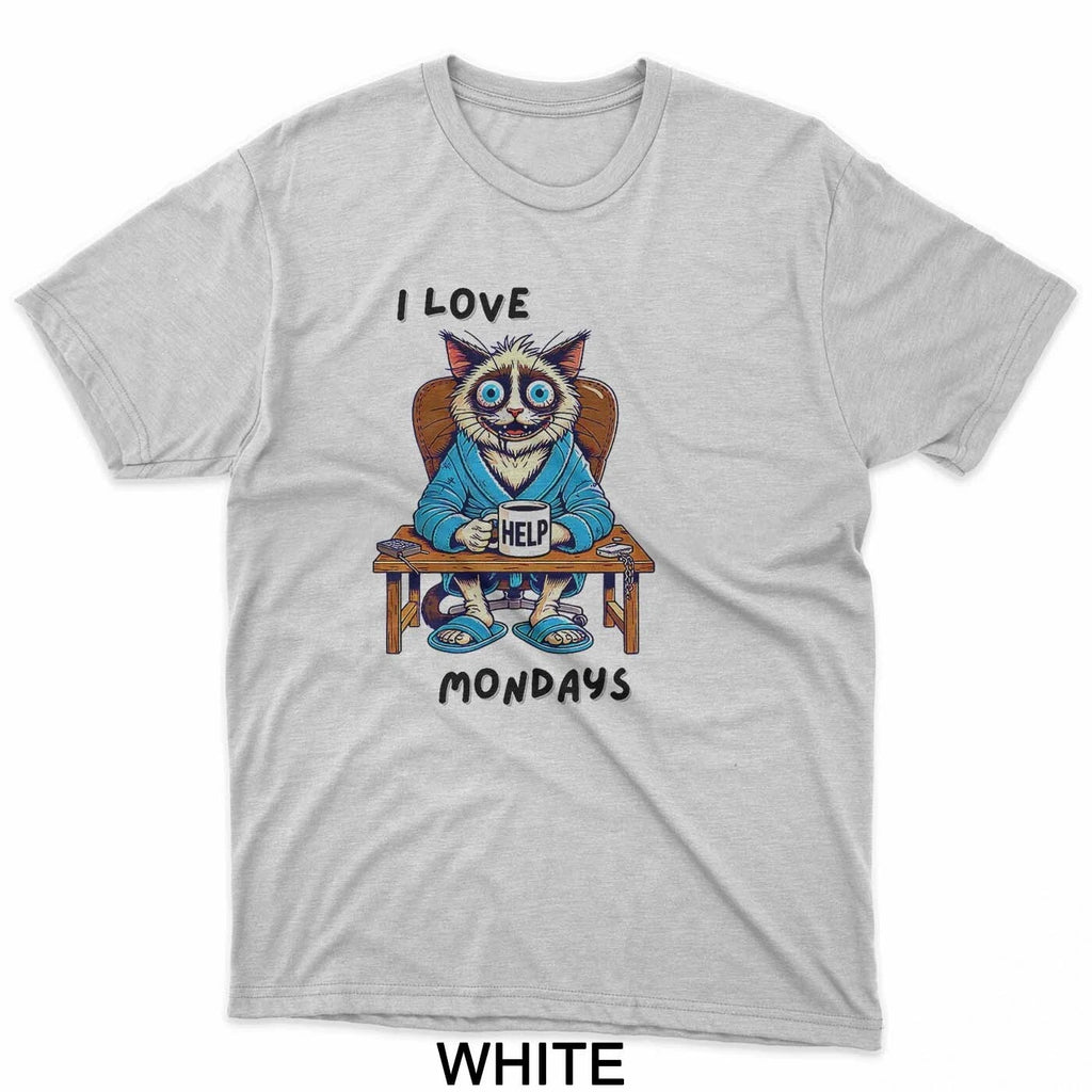 Coffee First – Burnout Cat Asking for Help T-Shirt