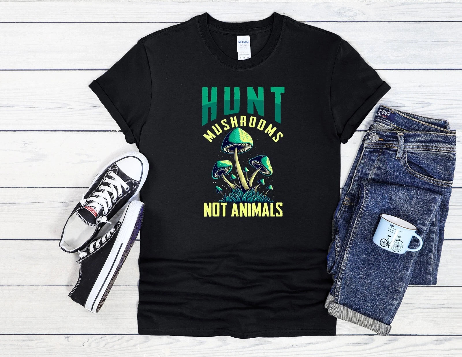 Hunt Mushrooms Shirt Not Animals  Men Women Unisex T Shirt Hoodie Baseball 3984