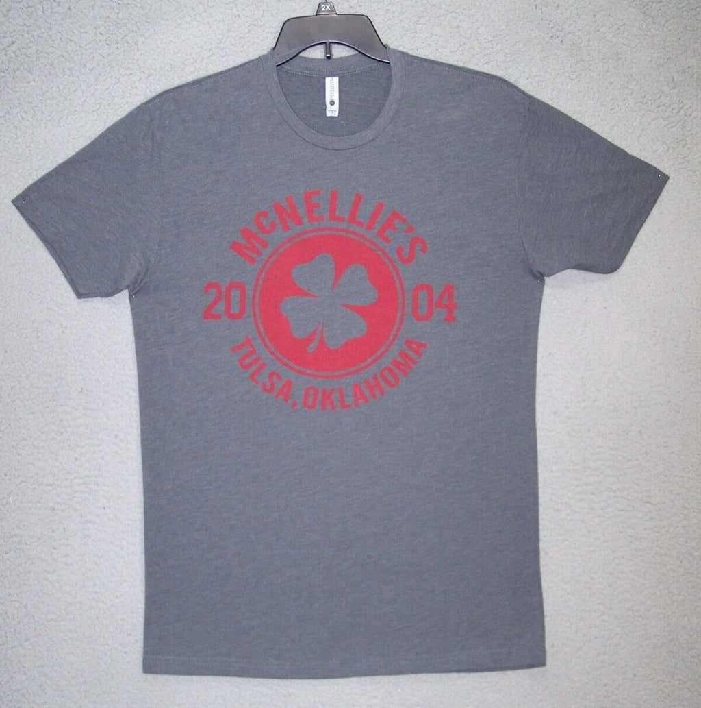 McNELLIES Shirt Adult Large Gray Graphic Tulsa Oklahoma Short Sleeve Beer Mens