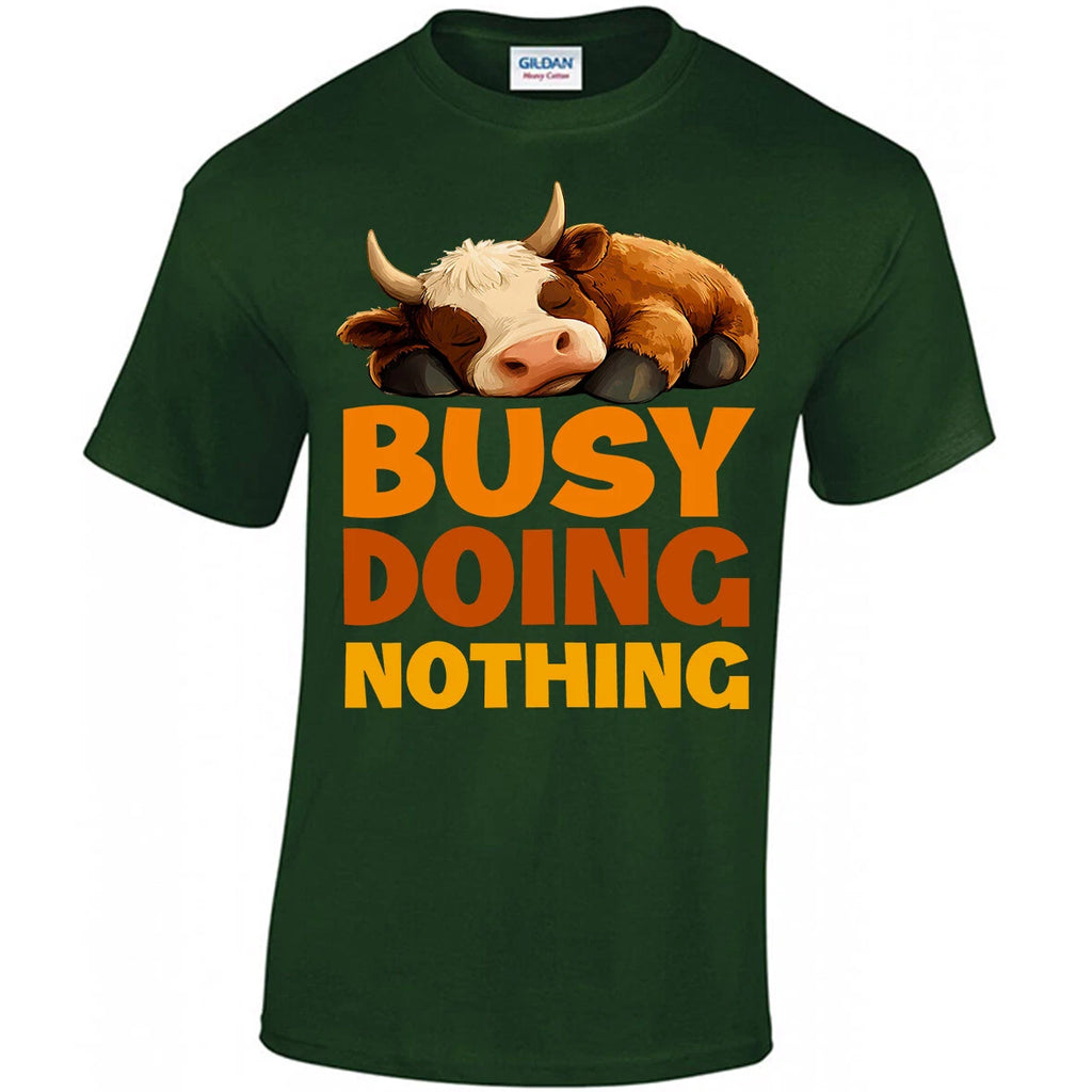 Busy Doing Nothing T-shirt, Sleeping Cow, Rest, Lazy, Relaxed, Chillout, Funny