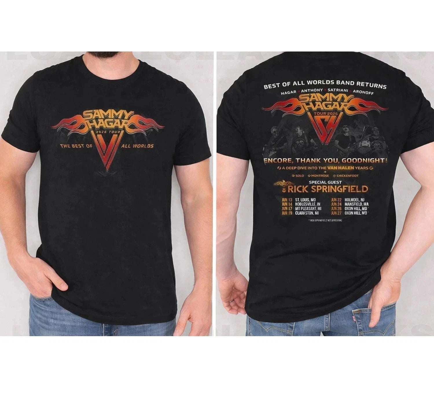 SAMMY HAGAR Best Of All Worlds Tour 2026 T-Shirt