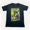Y2K Shrek Graphic T-Shirt Where's the Party Donkey Universal Black  Size XS